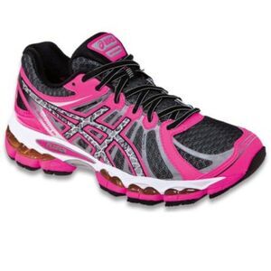 Asics Gel-Nimbus 15 Light Show Black Fluorescent Pink Womens 8.5 US medium 40